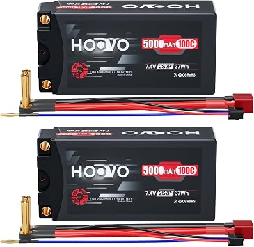 HOOVO 2S Shorty Lipo Battery 7.4V 100C 5000mAh Lipo Battery 5mm Bullet Plug