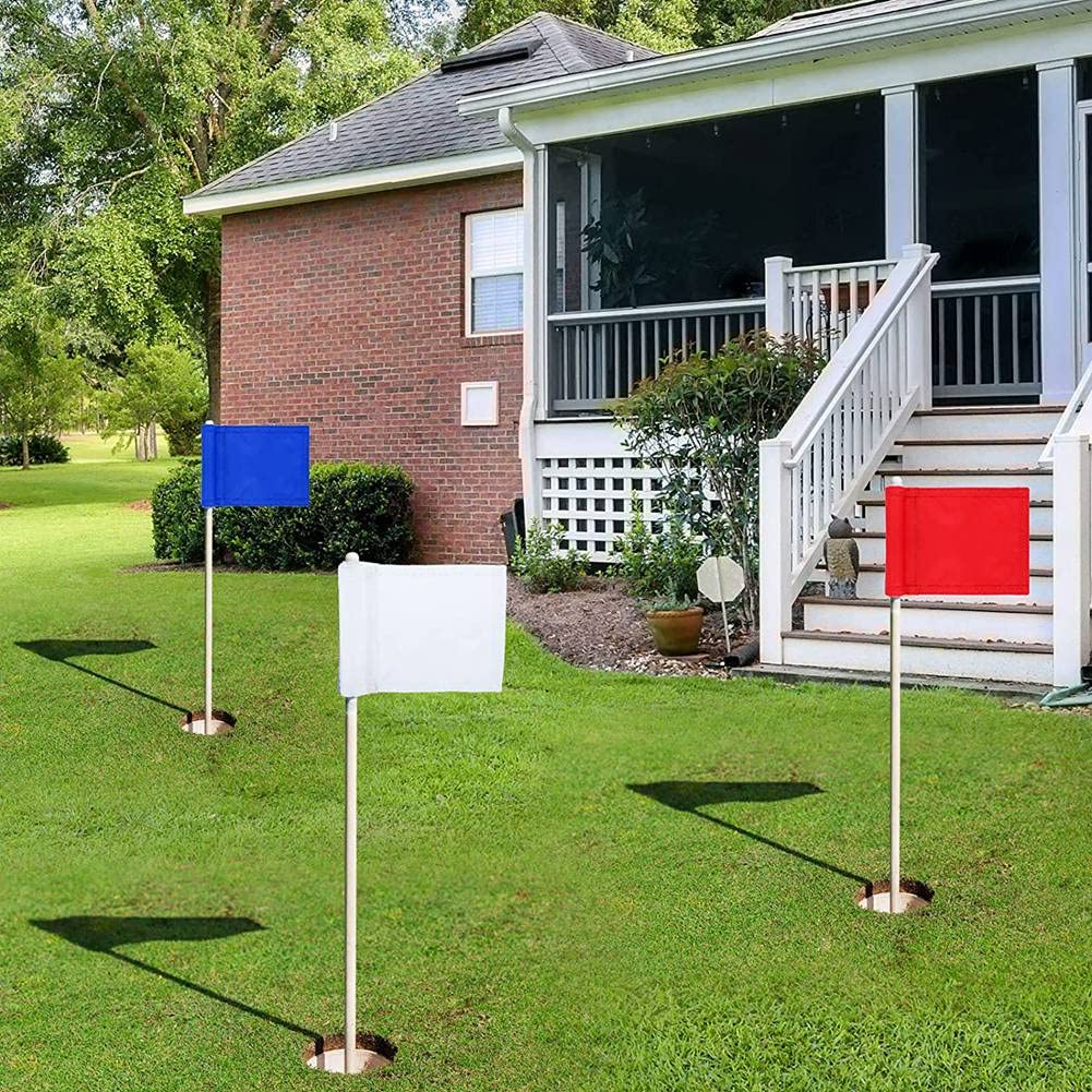 3-Teilige Golfflagge Golfzielflagge Solide Golfflaggen mit Eingelegtem wasserdichte Putting-Golfflaggen 8 X 6