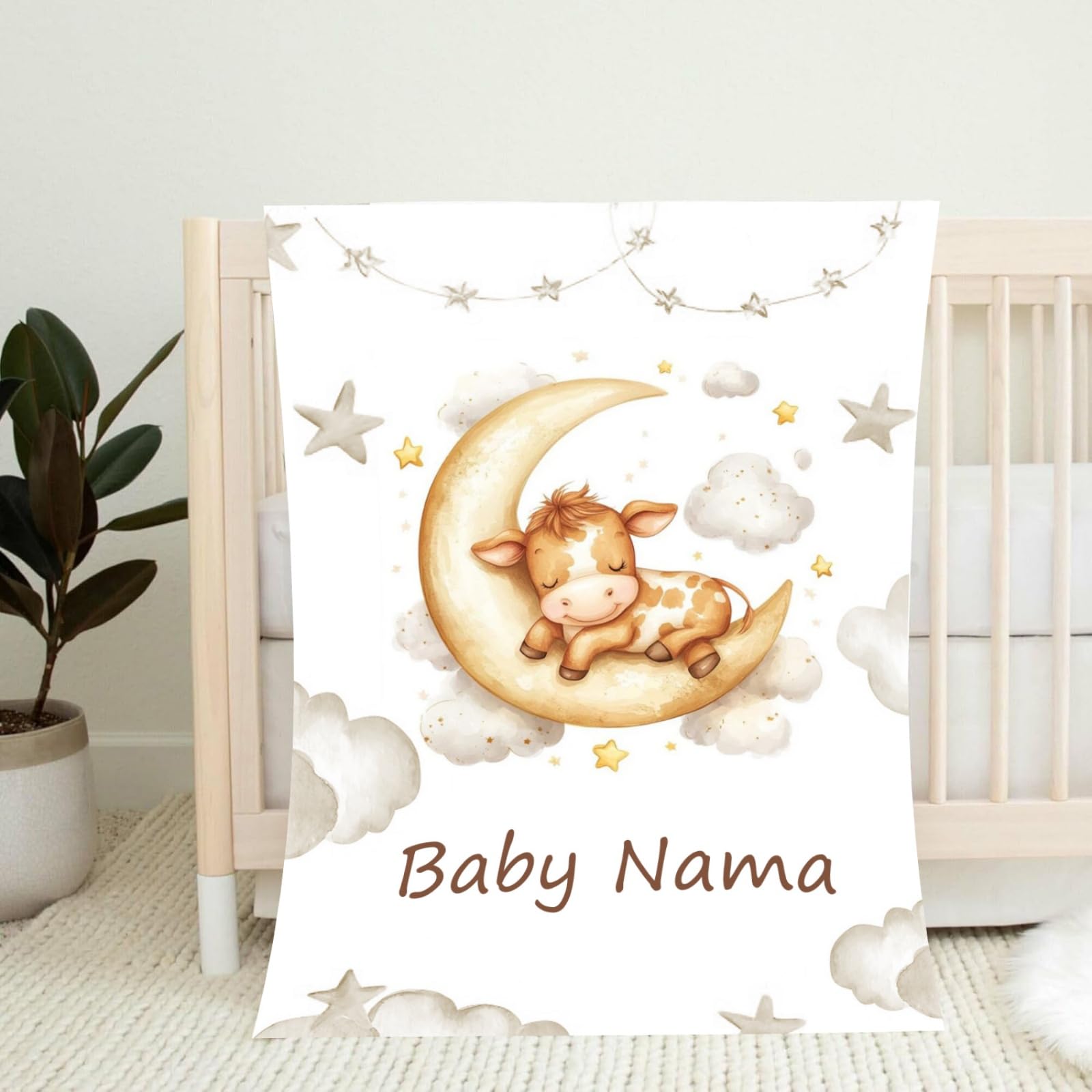 Babydecke mit Namen Personalisiert,Flauschige Warme Kuscheldecke mit Namen und Geburtsdatum,Geschenk Baby Taufe Geburt Mädchen Junge für Kinderdecke Namensdecke Krabbeldecke