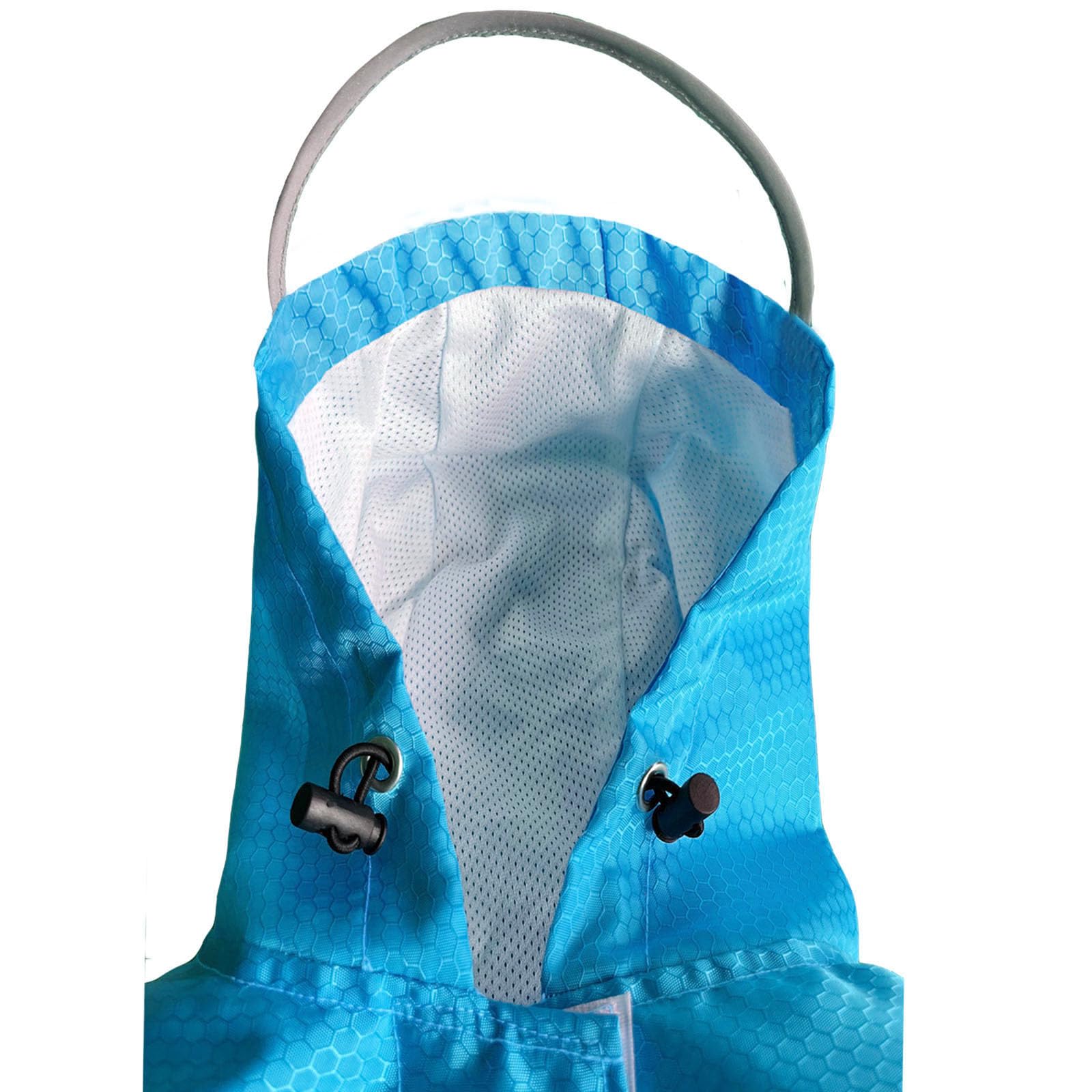 Hunde-Regenmantel, wasserdicht, reflektierend, Zupfer – leicht, atmungsaktiv, mit Kapuze, Poncho, Regenmantel, mittelgroße und große Hunde (X-Large, Blau)