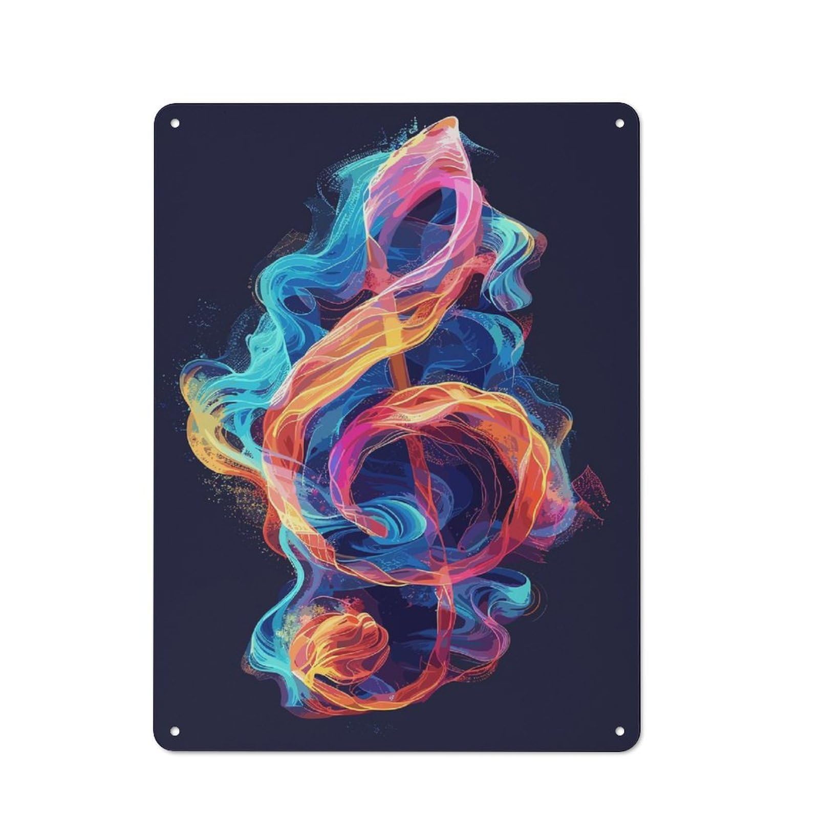 Junmoney Abstract Music Note Vintage Metal Sign With Design 40X30cm, Vintage Bar Wall Plaque For Cafe, Pub, Workshop Or Home Bar