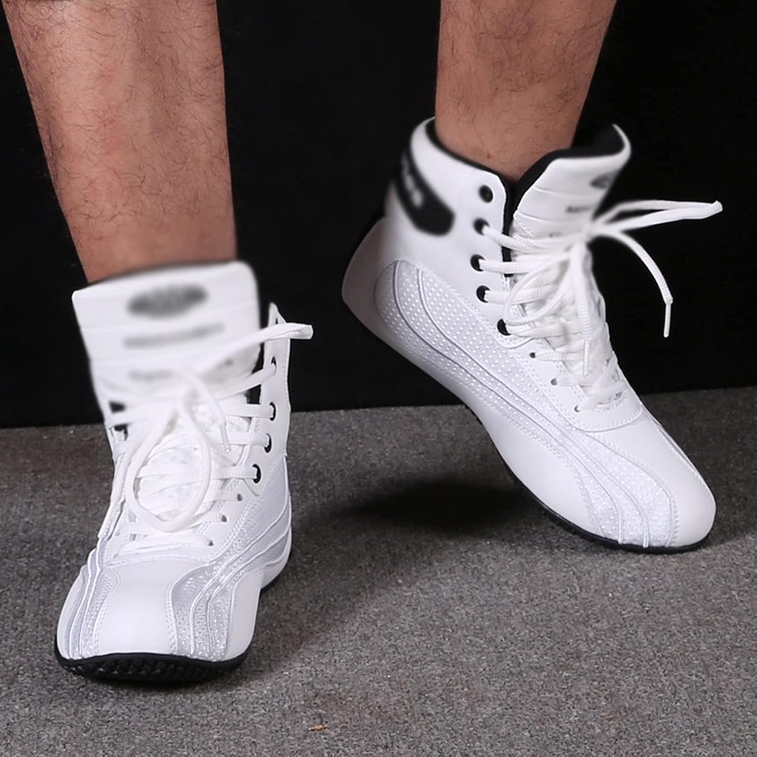 Men's Wrestling Shoes Professional High-top Boxing Shoes with Mesh Ventilation Holes for Wrestling, MMA, Martial Arts, Powerlifting and Bodybuilding (Color : A, Size : 9 Women/7.5 Men)