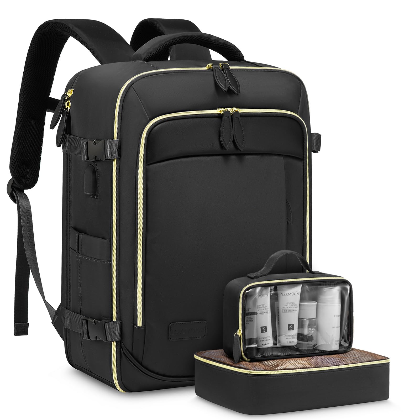 LOVEVOOK Carry-On Travel Backpack For Women & Men - 40L Airline Approved Personal Item Bag With Packing Cubes - View #12