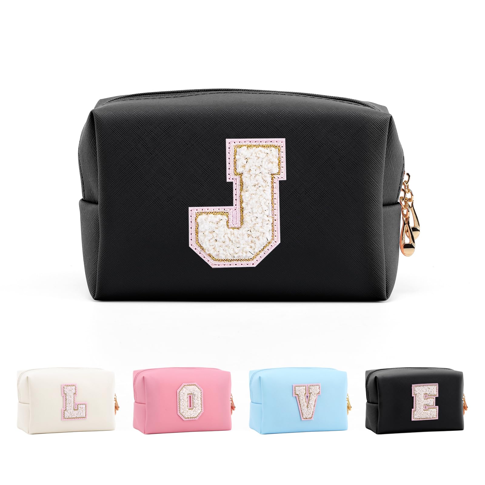 Bolsa de Maquillaje, Bolsa de Cosméticos Impermeable de Viaje, PU Cuero, Neceser de Baño, Bolsa De Aseo Y Almacenamiento para Mujer,Cosas Preppy para niñas Adolescentes (Letra A-Z) — view 98