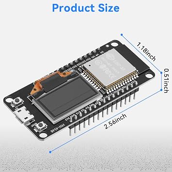 ESP32 Development Board ESP-32S ESP-WROOM-32 mit 0.95 OLED Display 2.4GHz Dual Mode Development Board Dual Core Microcontroller 30 Pin Low Power Support AR duino IDE Micro