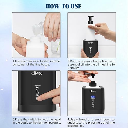 Miniatura 8 de Calentador de aceite de masaje, calentador digital profesional de loción eléctrica para spa, calentador de aceite automático portátil, crema