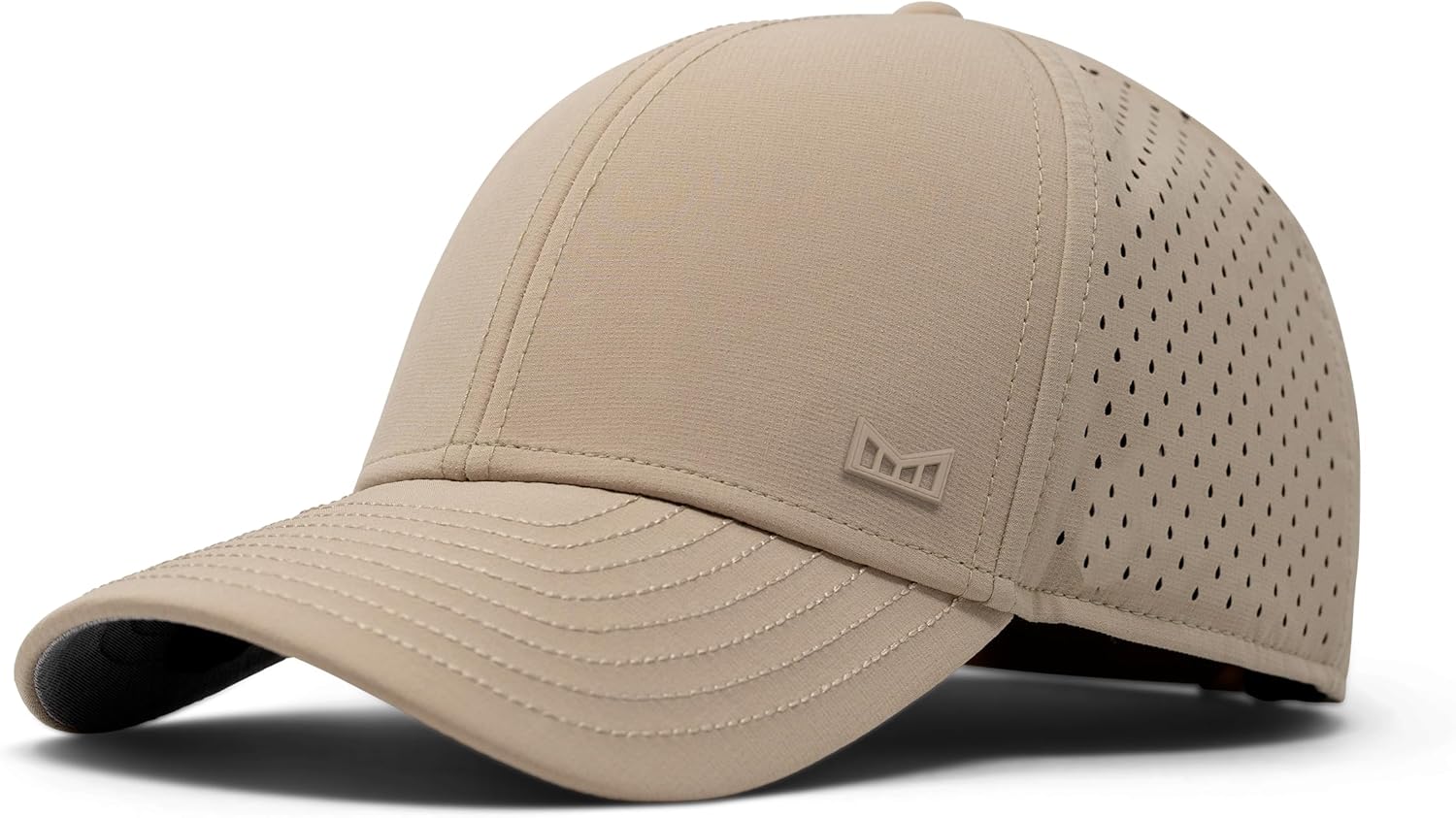 melin A-Game Hydro, Khaki, Men’s Performance Snapback Hats, Water-Resistant Fitted Baseball Caps for Men & Women, Golf, Running, or Workout Hat, Small