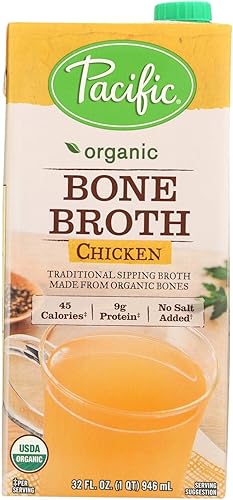 Pacific Natural Foods Caldo de hueso - Pollo - Caja de 12 - 32 onzas líquidas