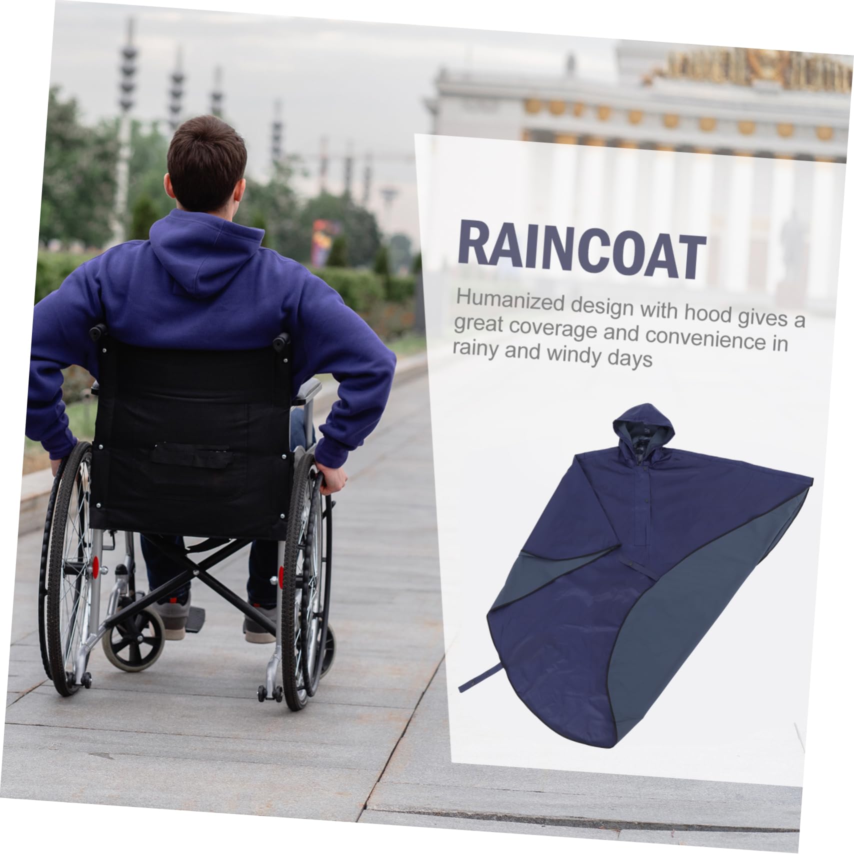 minkissy Reflektierender Rollstuhl Regenponcho Mit Ärmeln Und Kapuze Winddicht Für Ältere Und Behinderte Erwachsene Ganzer Körperschutz Leichter Regenschutz Für Elektromobile