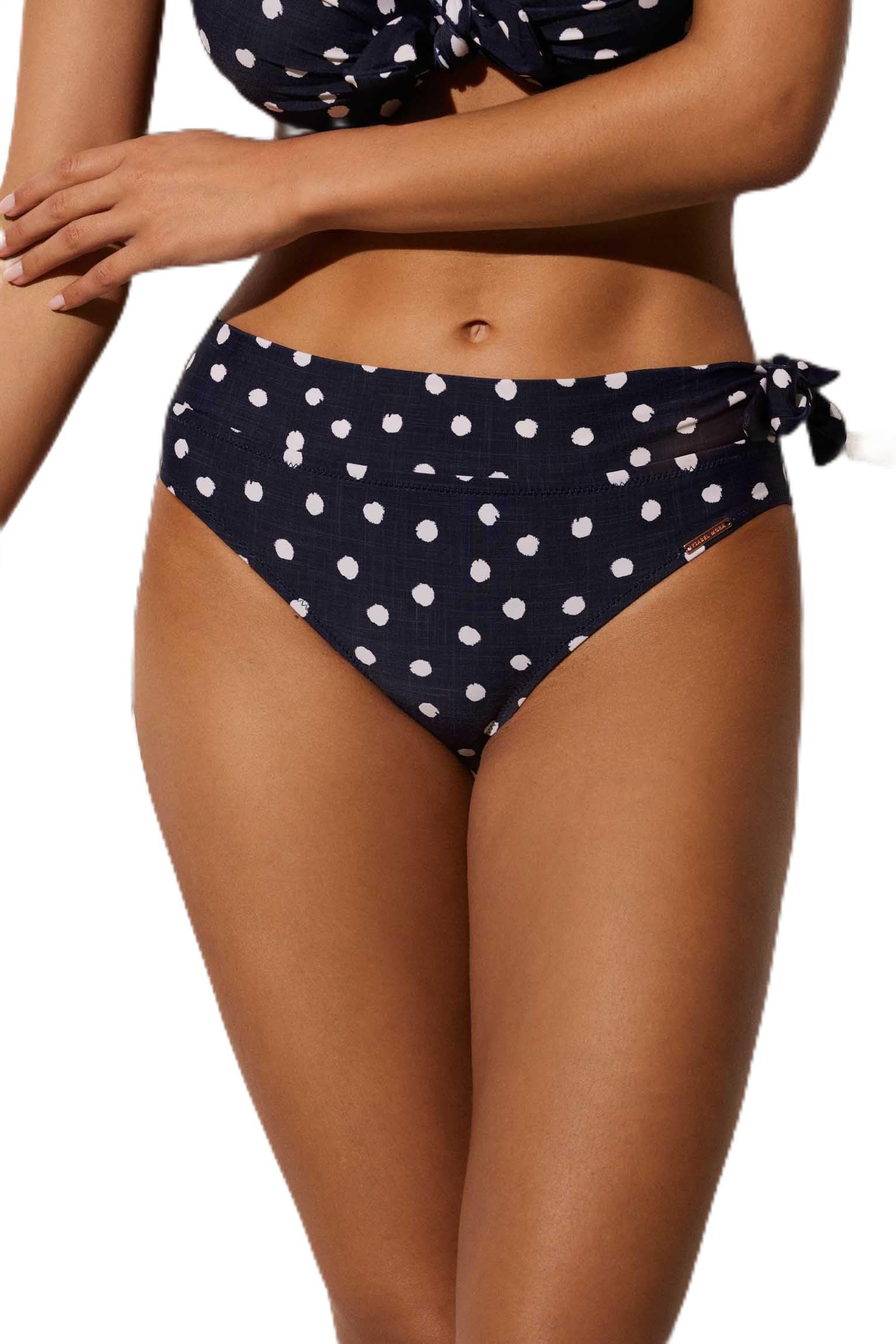 YSABEL MORA Braga Bikini Midi Detalle Lazo Estampado Lunares Marino