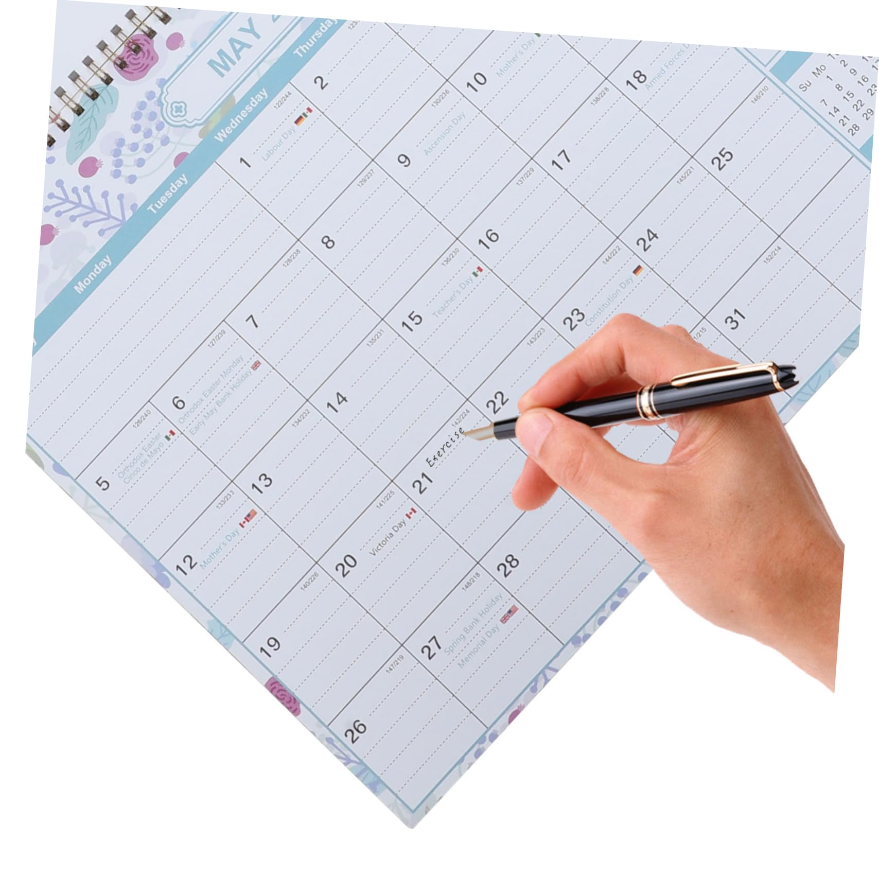 SEWACC 4 Piezas calendario inglés calendario de escritorio suministros para el hogar calendario de pared mensual 2023 calendarios de mesa calendarios mesa calendario de pared mensual 2024