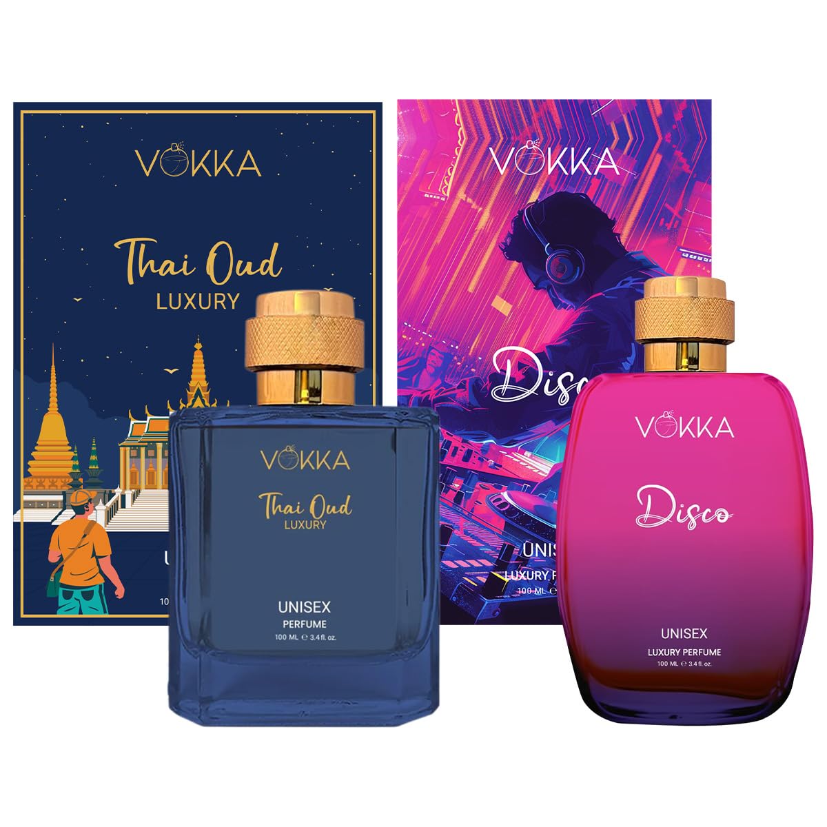VOKKA Thai Oud & Disco 200 ml | Pack of 2 x 100ml Unisex Luxury Long Lasting Perfume Gift Set For Men And Women | Woody Oriental & Leathery Eau De Parfum | Notes: Agarwood, Spices, Leather-picture-10