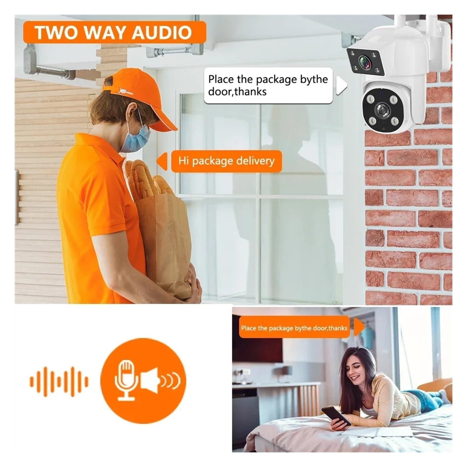 Telecamere di sicurezza, 8 MP, zoom 4K, doppia lente con schermo, rilevamento umano, tracciamento PIR, wireless IP66, sorveglianza esterna per uso esterno (8 MP aggiungere scheda 128 G)