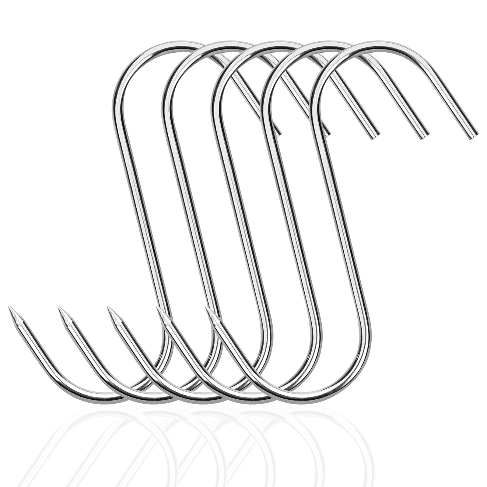 ENJY Crochet à Viande 20 Pcs Crochets En S De Suspension Multifonctions Crochet De Boucher En Acier Crochet En S INOX Inoxydable Robuste Antirouille