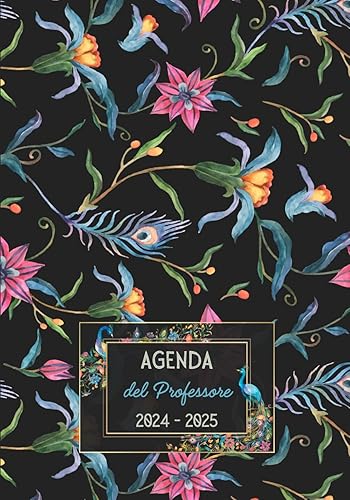 Agenda del professore: settimanale, 12 mesi, con planner mensile all'inizio di ogni mese