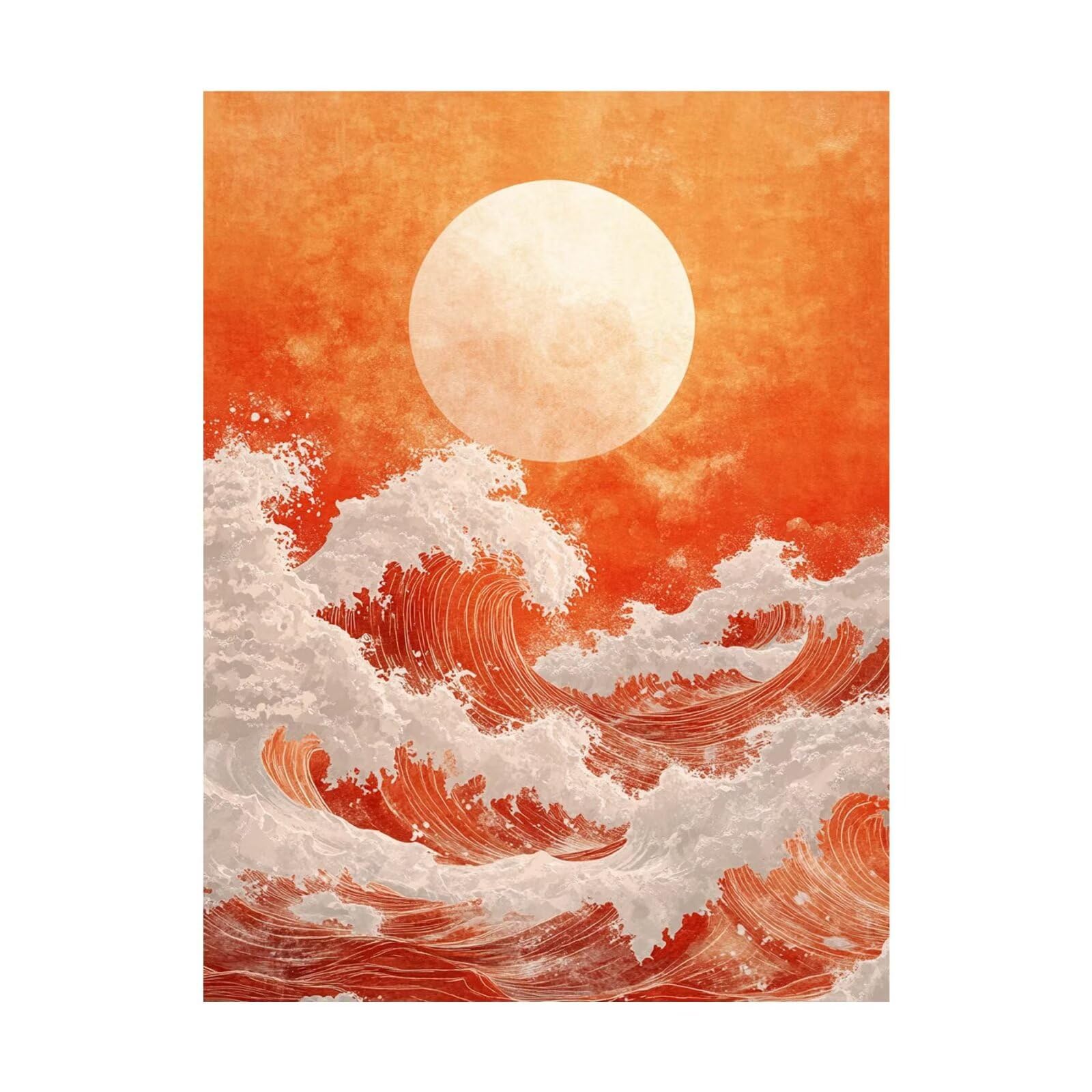 Waves Malowanie po numerach, dla dorosłych, malowanie krajobrazu według numerów dla dorosłych, materiały plastyczne z kolorowym płótnem do malowania 137 x 100 cm, 36 kolorów farby akrylowej i pędzla