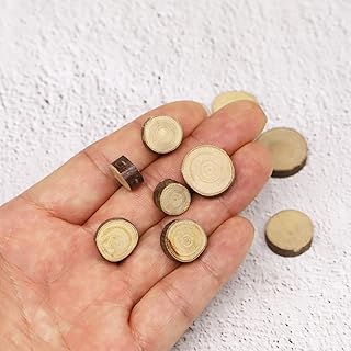Aorvoras Miniature Wooden Stepping Stones, 10PCS, Natural Real Wood Slices, Brown, Rustic/Natural, 1:12 Scale, For Miniature Fairy Garden, Gnome Terrarium, Model Railroad Decoration