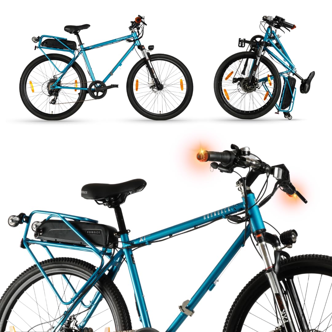 HORNBACK X1Pro V2 Electric Cycle 27.5 Inch | 75 km Pedal Assist | 13Ah Removable Battery | Shimano Gears | Front Lockout Suspension | LCD Display | Delivered 98% Assembled | Men & Women | Ocean Blue-image-41