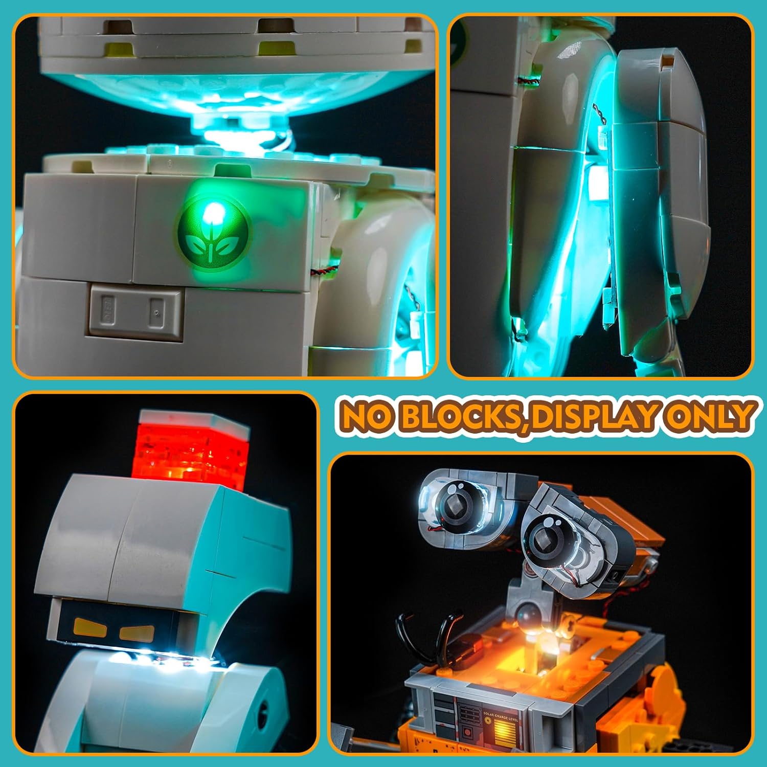 BrickBling LED Lighting Compatible with Lego Pixar Wall-E & EVE, Light Kit Compatible with Lego 43279 - Not Come with Model