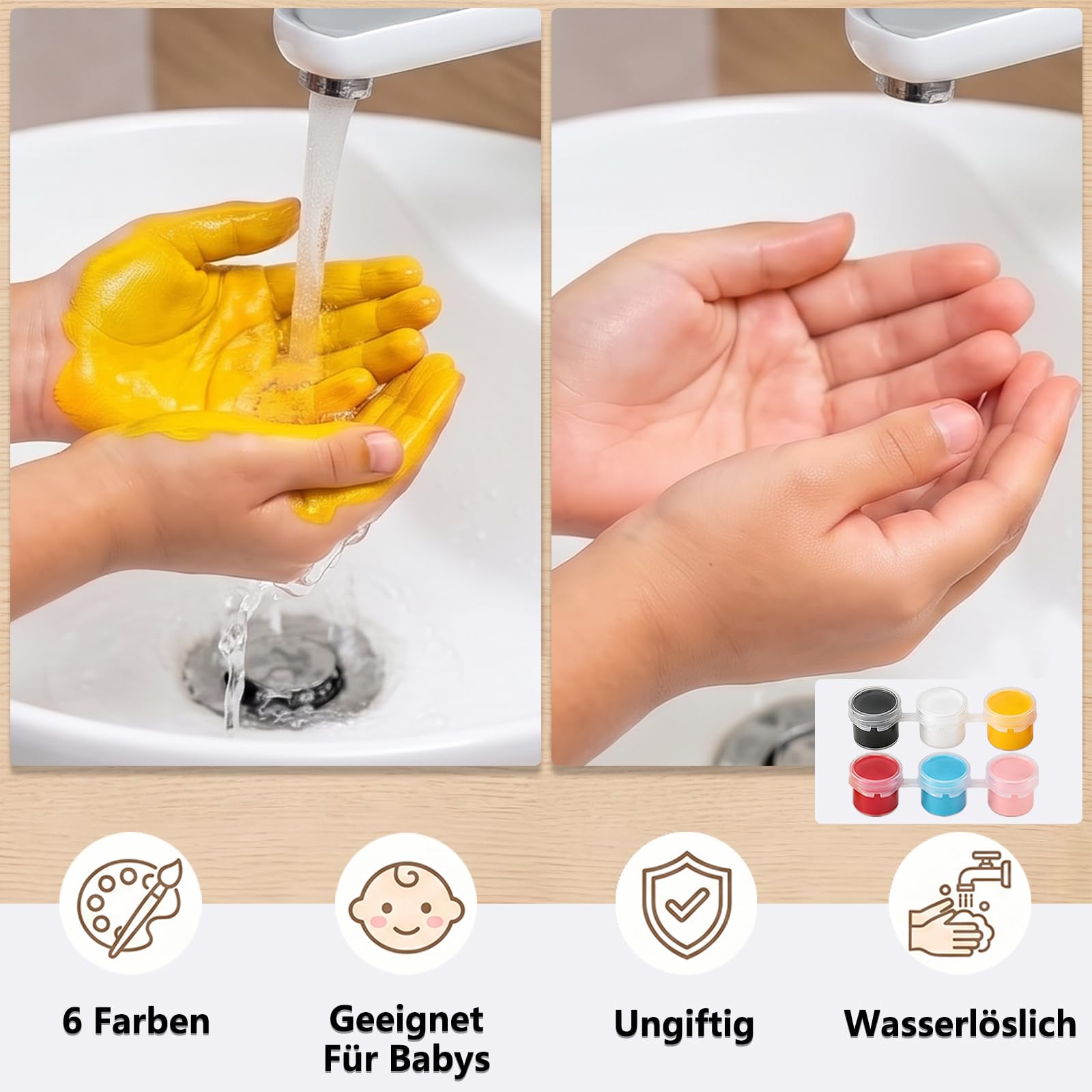 Set di impronte di mani con luce notturna a LED, set con 5 piastre in
