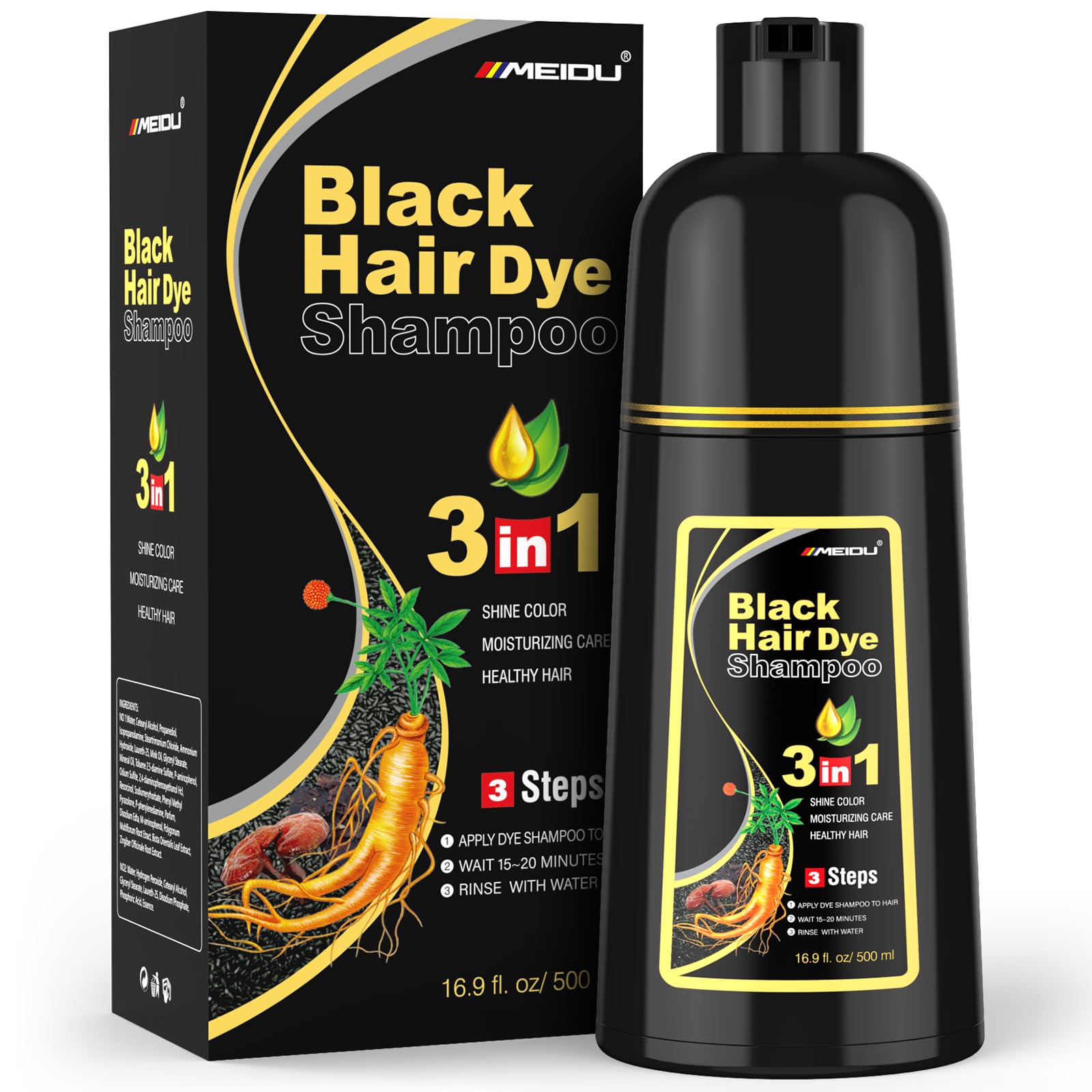 MEIDU Black Hair Dye Shampoo