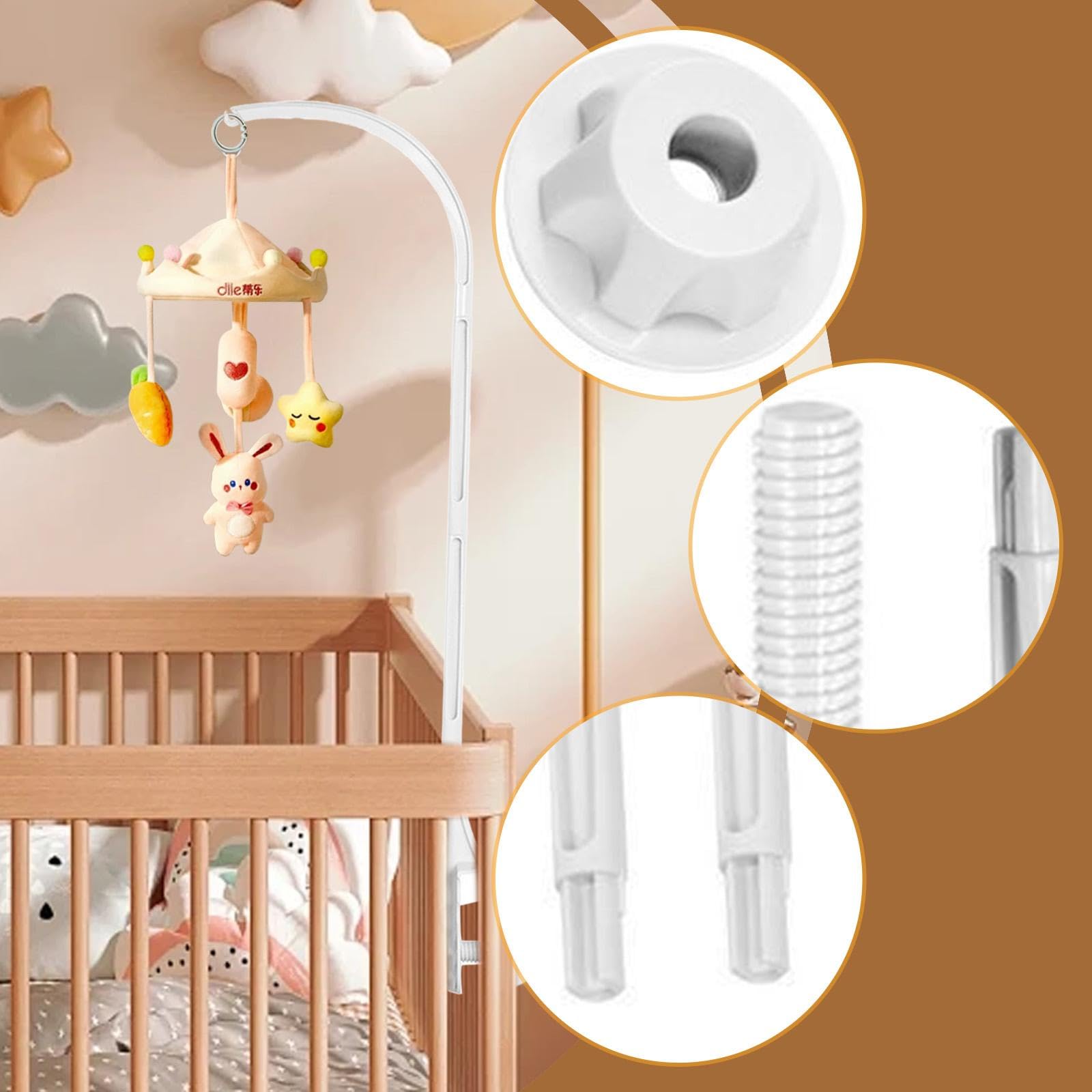 harayaa Mobile Halterung Armhalterung Haltearm für Babybett Klemmstange Hängerahmen Multifunktional Zum Aufhängen von Spielzeug für Säuglinge zur