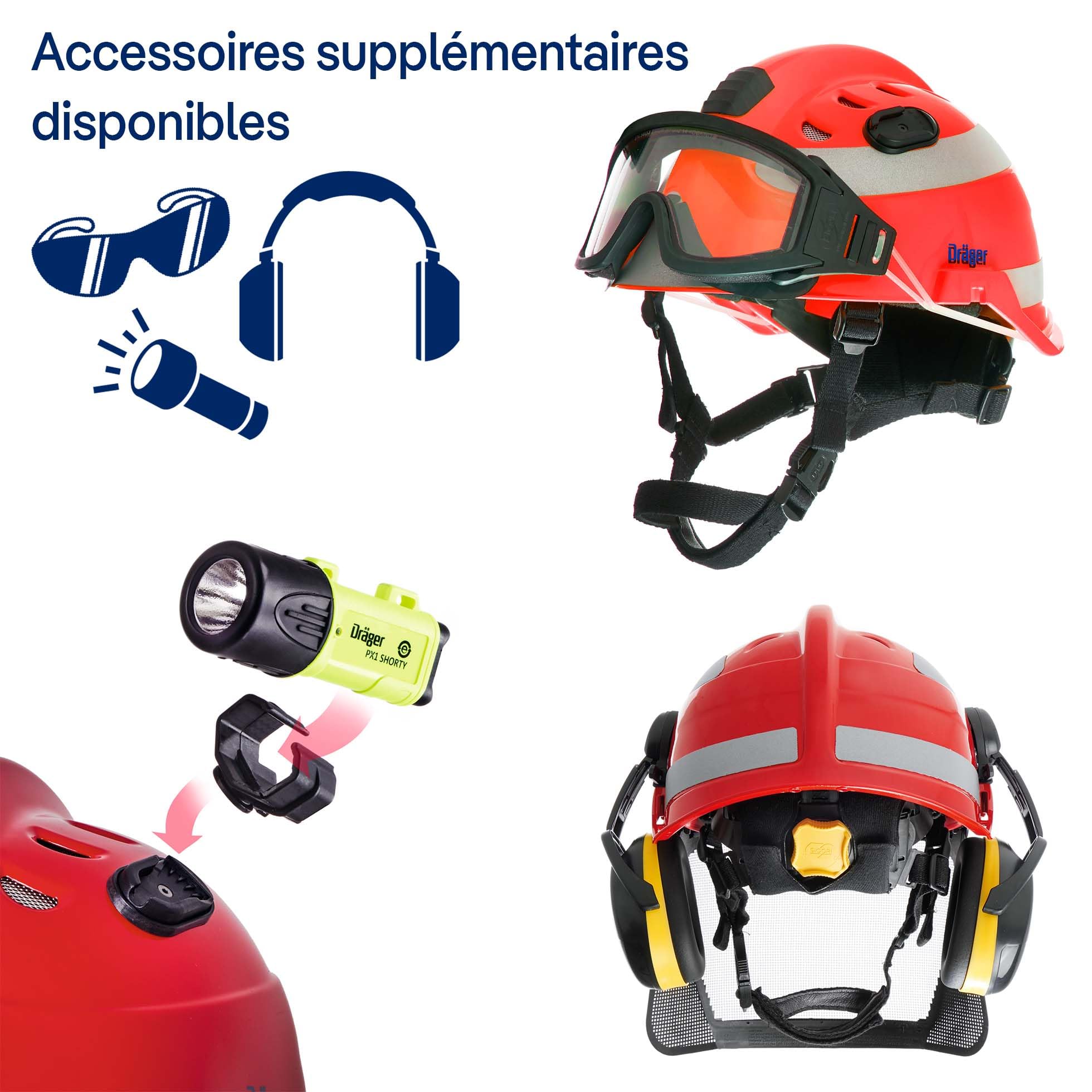 Dräger HPS 3500 Premium Casque de Protection forestier avec Cache-Oreille | Anti-Bruit et visière grillagée