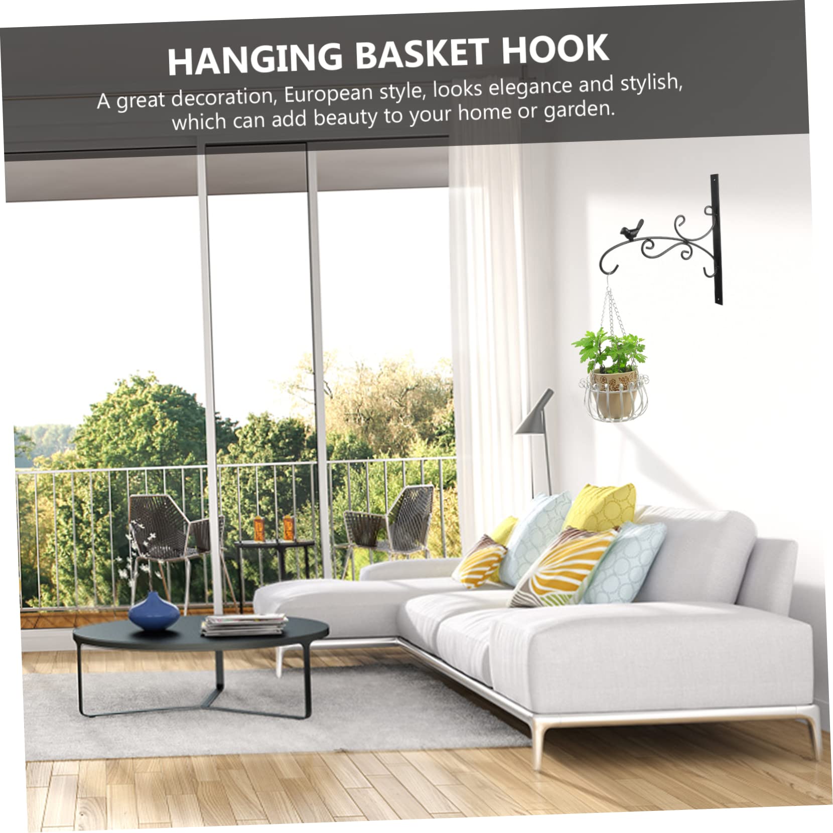 WZMYO Deck-Haken – 4 Stück, Für Vogelfutterspender, Blumenkörbe, Windspiele, Wetterfest, Wandmontage