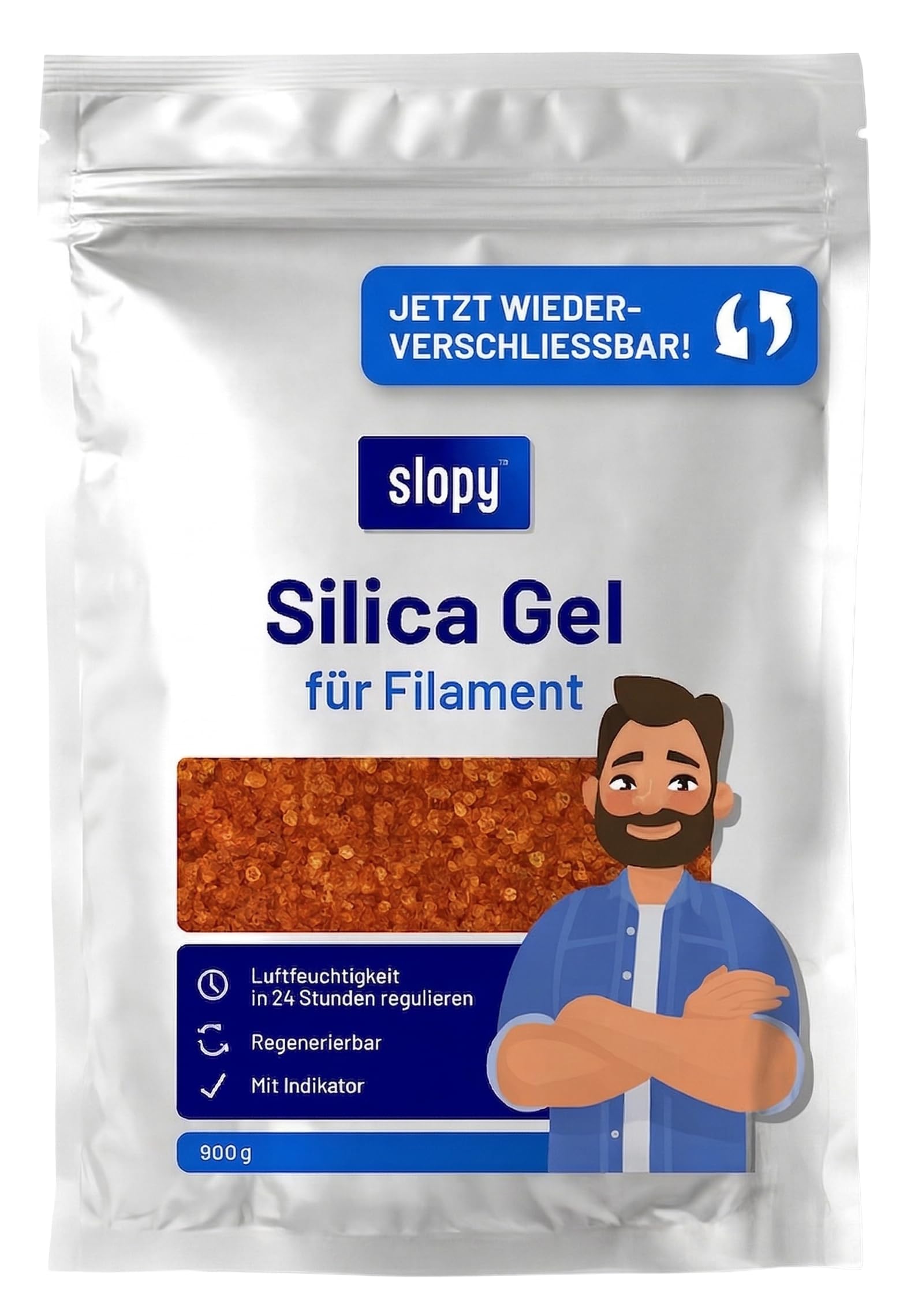 Premium Silica Gel 2in1 für 3D-Druck Filament - Regenerierbar & mit Farbindikator