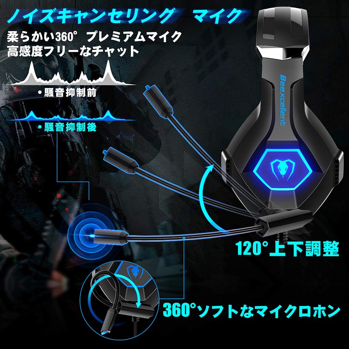 Amazon.co.jp: ゲーミングヘッドセット ps4ヘッドセット PCヘッドホン  