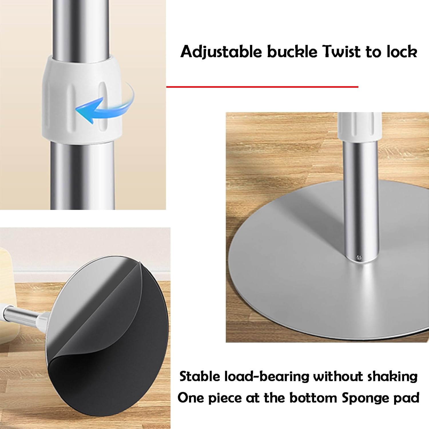 Floor Book Stand, Adjustable Height 60-110cm, Supports up to 25kg, Wooden Recipe Holder for Conference Room and Home Office