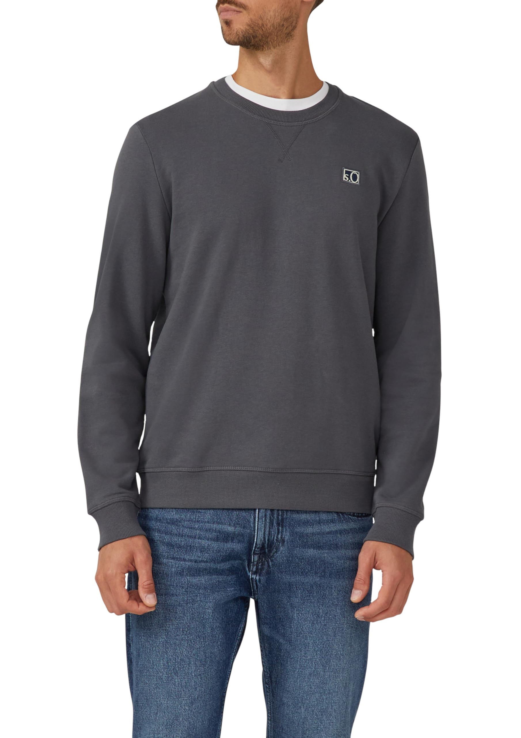 s.Oliver Weiches Sweatshirt aus Baumwollmix mit Crew Neck