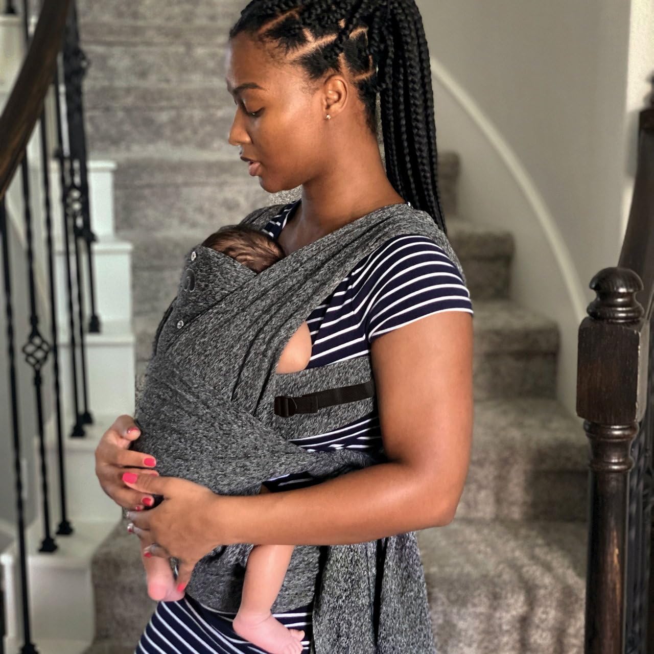 Chicco Boppy ComfyFit Evolution Ergonomic Baby Carrier Backpack for Newborns and Children up to 15 kg, Comfortable and Easy to Use, Adjustable, Head and Neck Holder, Grey