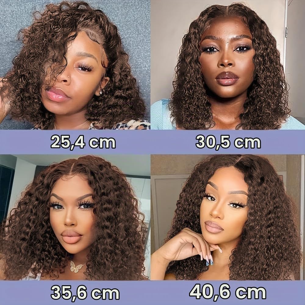 Deep Curly 13x4 Lace Bob Wig Human Hair Perruque Femme Bouclés 10 Pouces