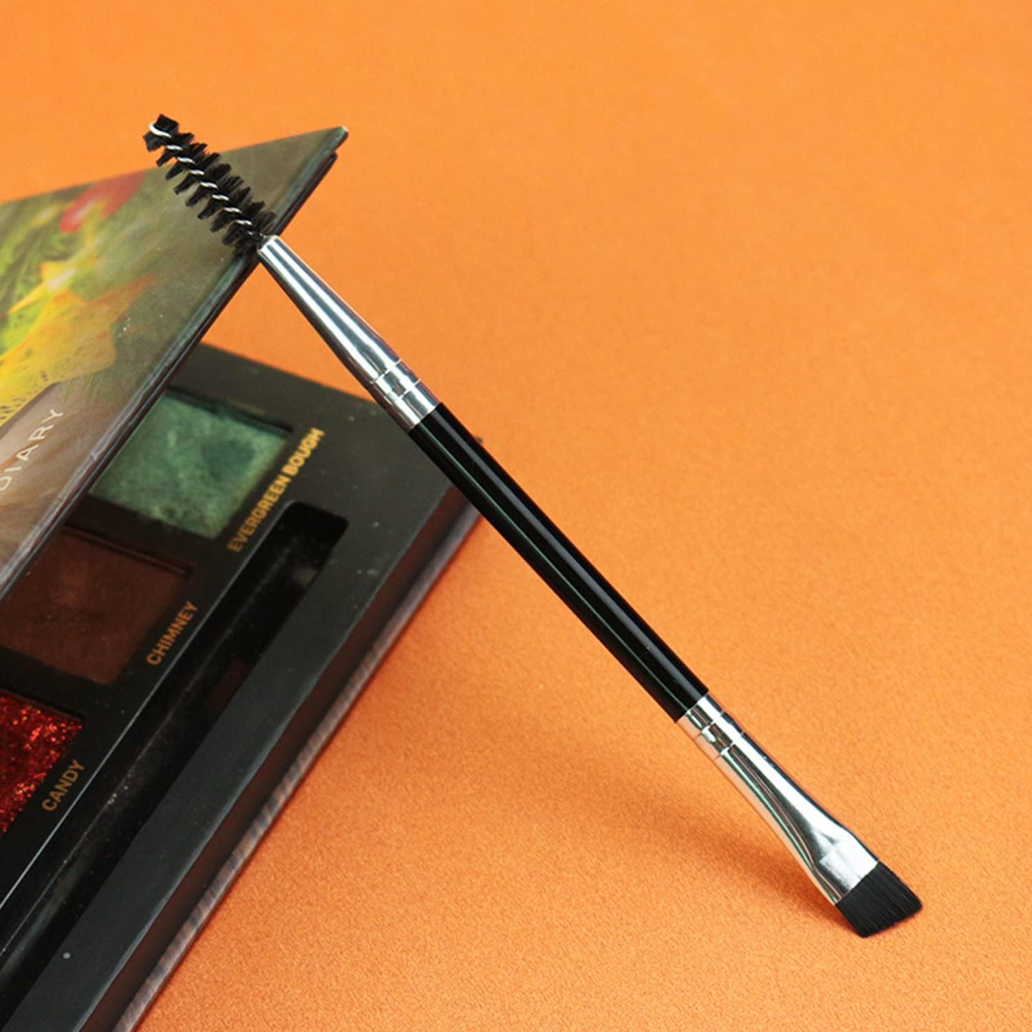 Prosopyare Professional Double-Ended Angled Eyebrow Brush and Spoolie, Black - Image 5 thumbnail