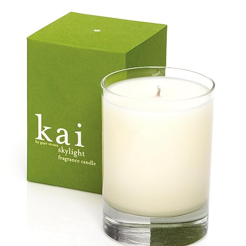 kai Vela de fragancia, tragaluz – 40 horas de tiempo de combustión, cera de soja y coco, perfumada con la fragancia kai Signature kai Vegana,