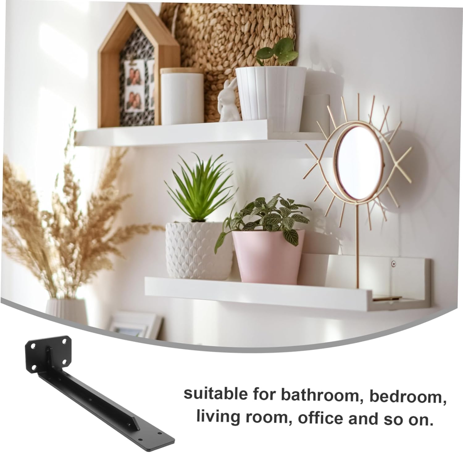 Ciieeo Heavy Duty Floating Shelf Bracket Wall Mounted Steel Support Adjustable Invisible Shelf for Home Storage for Living Room and Office Use