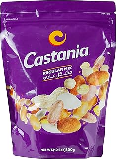 Castania BBQ Lebanese Mixed Nuts, Regular Mix with Peanuts, Pumpkin Seeds, Corn, and Chickpeas, 10.6oz