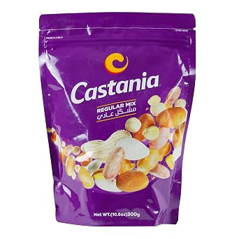 Castania Lebanese Mixed Nuts, Regular Mix with Peanuts, Pumpkin Seeds, Corn, and Chickpeas, 10.6oz