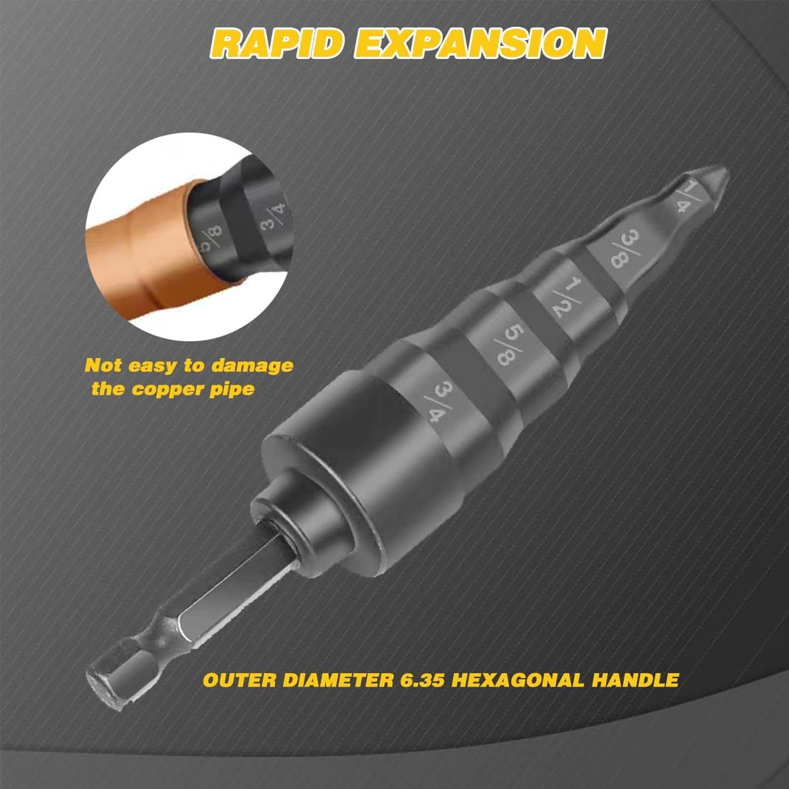 Set Svasatore Tubi Rame 5 Pezzi - Per Condizionatori, Con Manico Esagonale E Punte Multiple - Foto 6