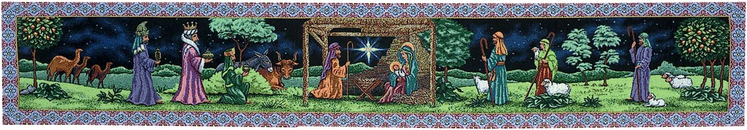 Manual Woodworkers & Weavers Table Tapestry Runner, First Christmas