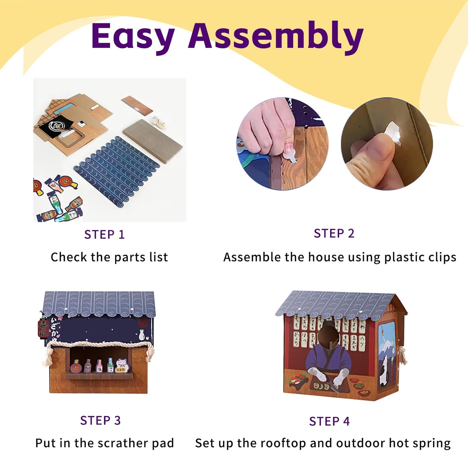 Happy Paws Cat Tent for Indoor Cats, Kitty shelter for Cat Bed and Dog Bed Small, Large Sturdy Cat Furniture Condo Cave House, Easy to Assemble Pet…