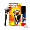 Gillette Fusion Manual Razor for Men for Perfect Shave and Perfect Beard Shape & Gillette Classic Regular Pre Shave Foam, 50g gallery image