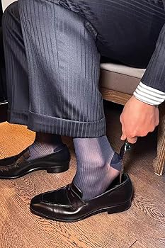 Calzini Sottili Da Uomo In Seta Trasparente Per Abiti Eleganti, Smoking E Abbigliamento Da Lavoro, Calze In Nylon A Metà Polpaccio - Foto 10