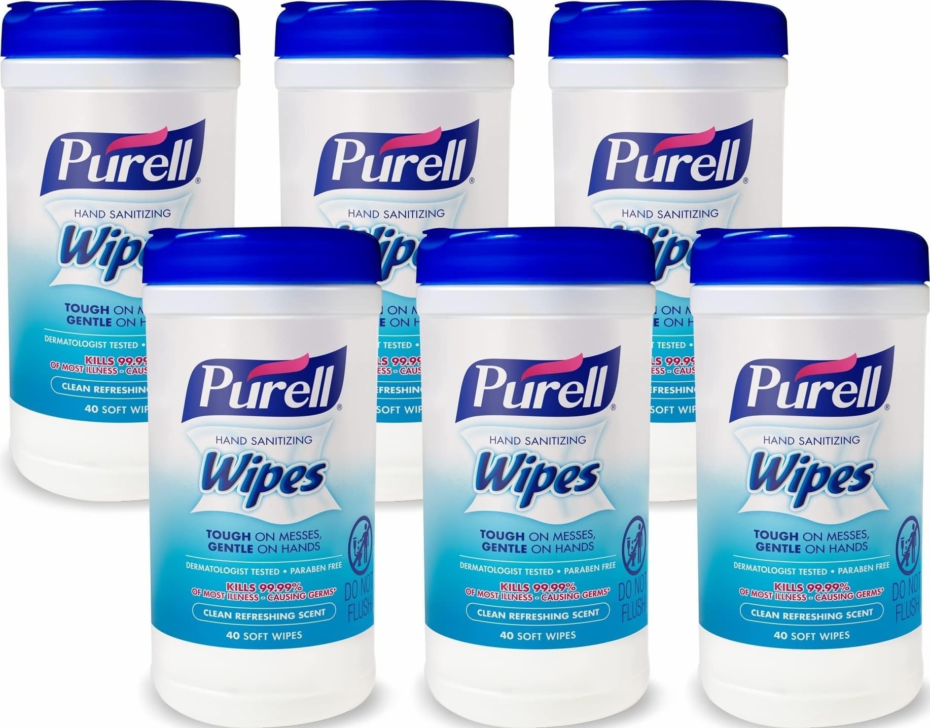 Hand Sanitizing Wipes Canister, Clean Scent, 6pk x 40ct, 9120-06-CMR