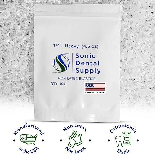Miniatura 2 de Bandas elásticas ortodónticas de 1/4 de pulgada, paquete de 500 unidades, sin látex transparente, bandas de goma pequeñas pesadas de 4.5 onzas,