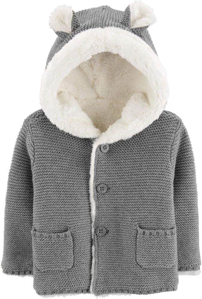 Baby Sherpa-Lined Hooded Cardigan 