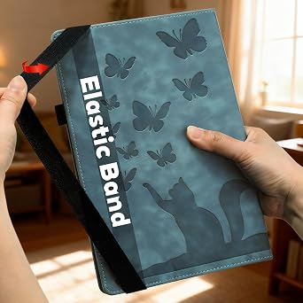 Tab Case for Lenovo Idea Tab 11 2025 TB-336ZU PU Leather Cat&Butterfly Flip Tablet Cover, Stand, Scratch-Resistant, Card Slot, Pen Holder, Green