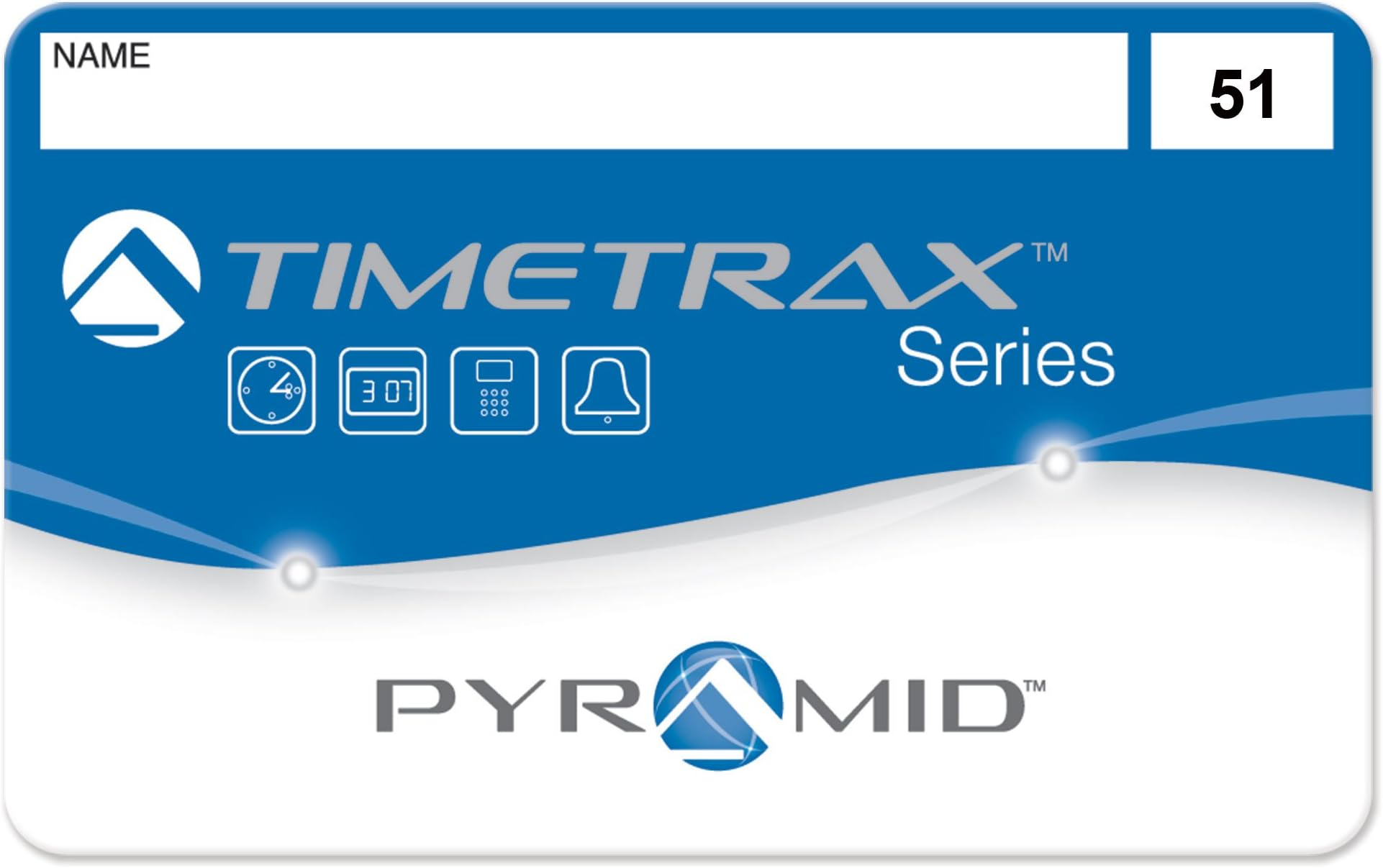 Trax 41304 Swipe Cards (51-100) for TTEZ, TTEZEK, PSDLAUBKK, TTPRO, TTMOBILE, FASTTIME 8000 & 9000 Time Clock Systems, 50/Pk. Magnetic Strip Employee Card, Blue/Black/White