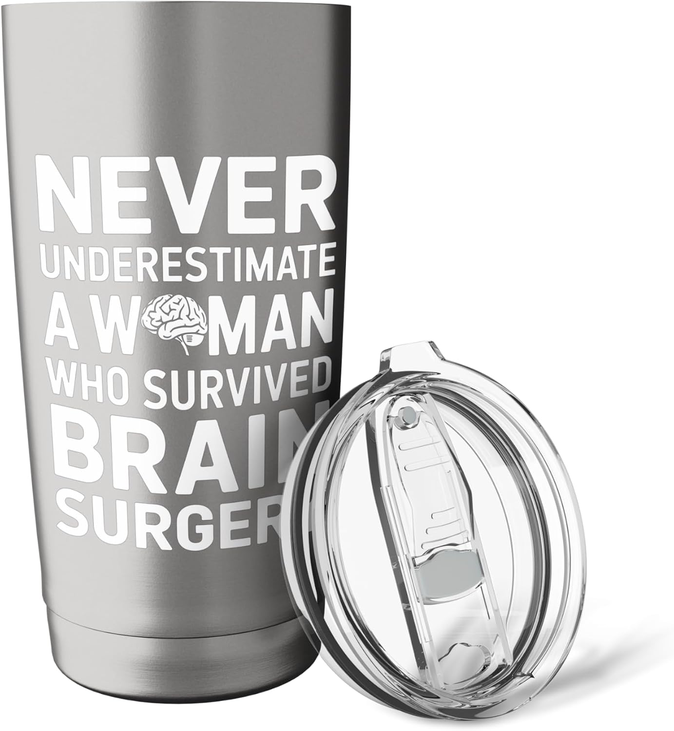 Cute Brain Surgery Art For Women Brain Tumor Cancer Survivor Stainless Steel Insulated Tumbler image 5